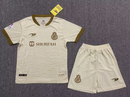 Kids 2022/23 Al-Nassr FC 2nd Away WHhite Kids/Youth Soccer Uniform-507/516/522