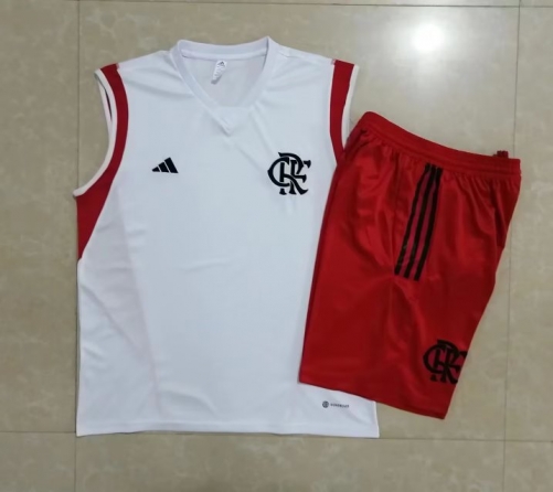 2023/24 Flamengo White Shorts-Sleeve Thailand Soccer Vest Uniform-815
