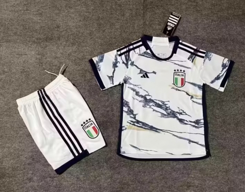 2023/24 Italy Away White Kids/Youth Soccer Uniform-SKE/507