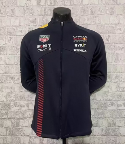 (Size S-3XL) 2023 Red Bull Royal Blue Formula One Jacket Racing Top With Hat-805