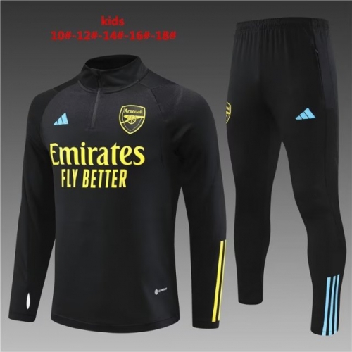 2022/23 Arsenal Black Kids/Youth Soccer Tracksuit Uniform-801/411