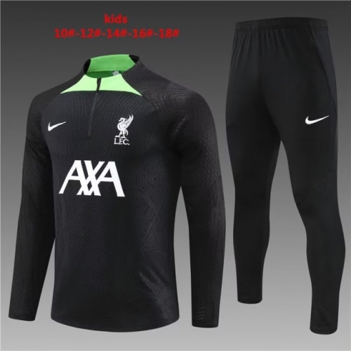 2023/24 Liverpool Black Kids/Youth Soccer Tracksuit Uniform-801