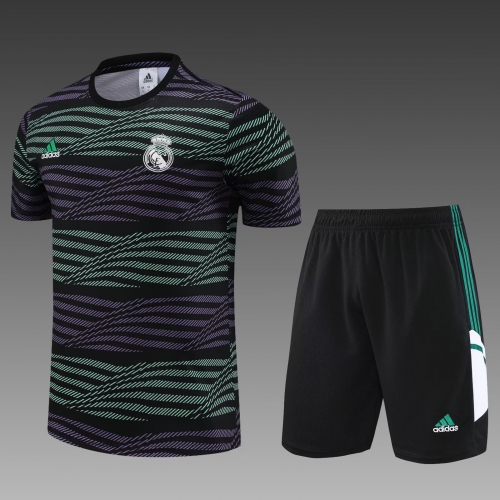 2023/24 Retro Real Madrid Black & Green Thailand Tracksuit Uniform-PO