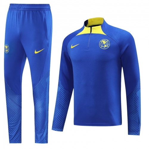 2023 Club América Blue Thailand Soccer Tracksuit Uniform-LH