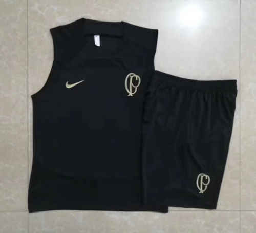 2023/24 Corinthians Black Tracksuit Soccer Uniform-815