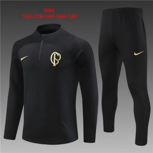 2022/23 Corinthians Black Kids/Youth Soccer Tracksuit Uniform-801