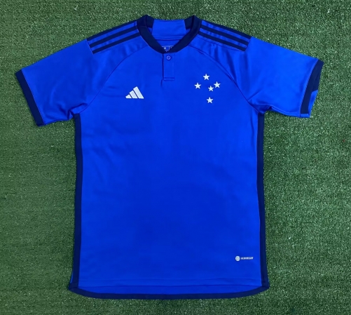 Without Adv  2023/24 Cruzeiro EC Home Blue Thailand Soccer Jersey AAA-416/908