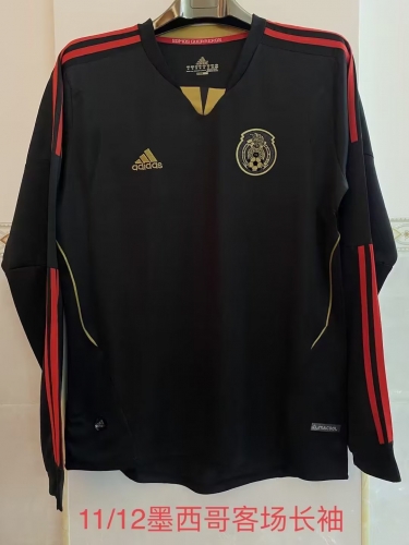 11-12 Retro Version Mexico Away Black Thailand LS Soccer Jersey AAA-2041