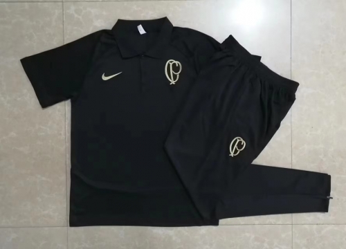 2023/24 Corinthians Black Thailand Soccer Polo Uniform-815