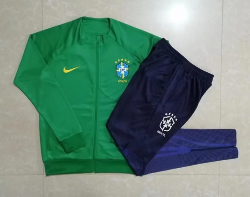 2023/24 Brazil Green Thailand Soccer Jacket Uniform-815