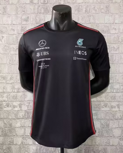 2023 Benz Black Round Collar Formula One Racing Shirts-805