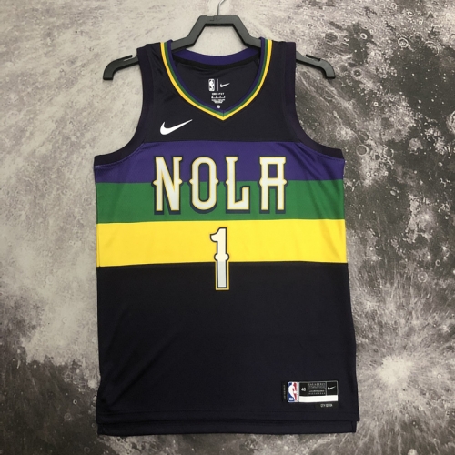 2023 City Version NBA New Orleans Pelicans Black & Purple #1 Jersey-311