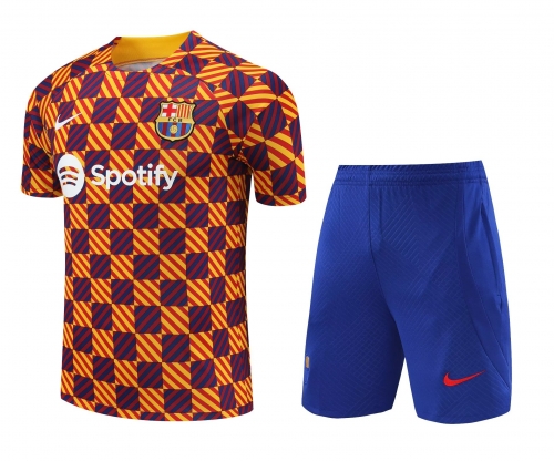 2022/23 Barcelona Orange Thailand Soccer Training Uniform-418