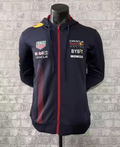 With Hat 2023 Red Bull Royal Blue Formula One Jacket Racing Top With Hat-805