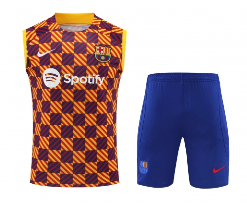 2022/23 Barcelona Orange Thailand Soccer Training Vest Uniform-418