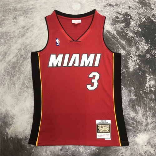 SW Hot Press 05-06 Retro Version Miami Heat NBA Red #3 Jersey-311