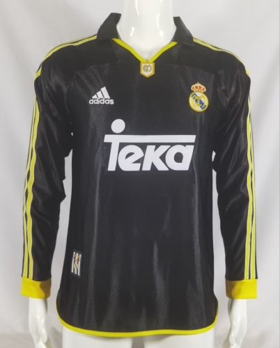 1998-2000 Retro Version Real Madrid Away Black LS Thailand Soccer Jersey AAA-601/313/503