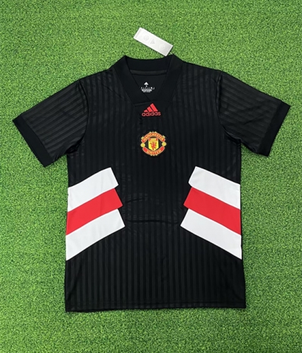 Retro Version Manited United Black Thailand Soccer Jersey AAA-320/407