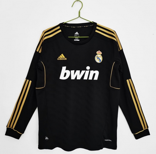 11-12 Retro Version Real Madrid Black LS Thailand Soccer Jersey AAA-313/710