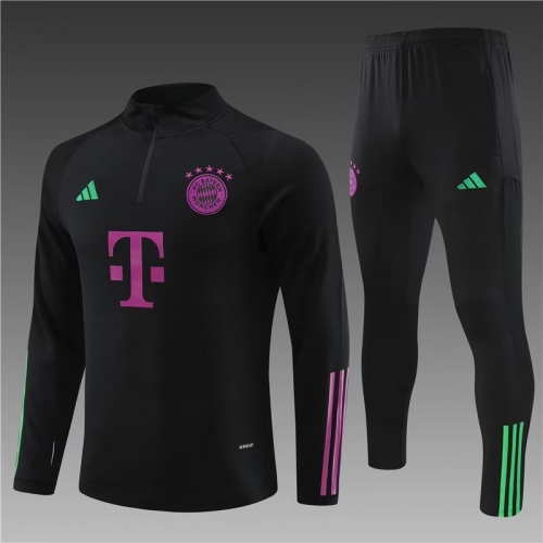 2023/24 Bayern München Black Thailand Soccer Tracksuit Uniform-801/411/815