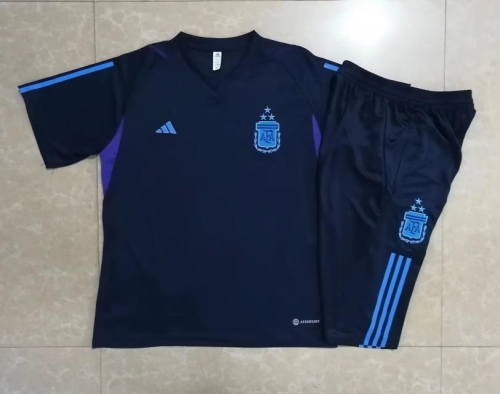 2023/24 Argentina Royal Blue Shorts-Sleeve Thailand Soccer Tracksuit Uniform-815