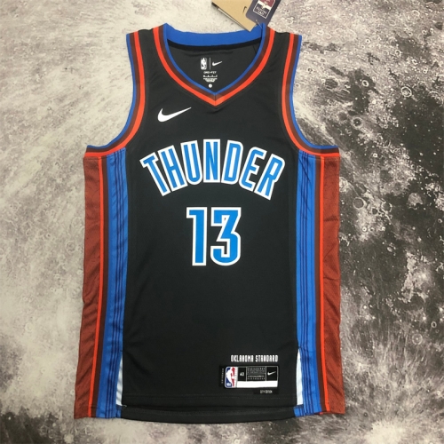 2023 City Version NBA Oklahoma City Thunder Black #13 Jersey-311