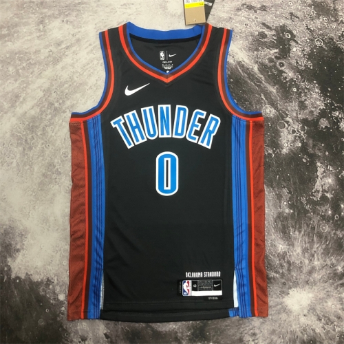 2023 City Version NBA Oklahoma City Thunder Black #0 Jersey-311