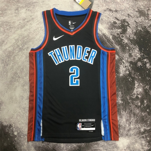 2023 City Version NBA Oklahoma City Thunder Black #2 Jersey-311