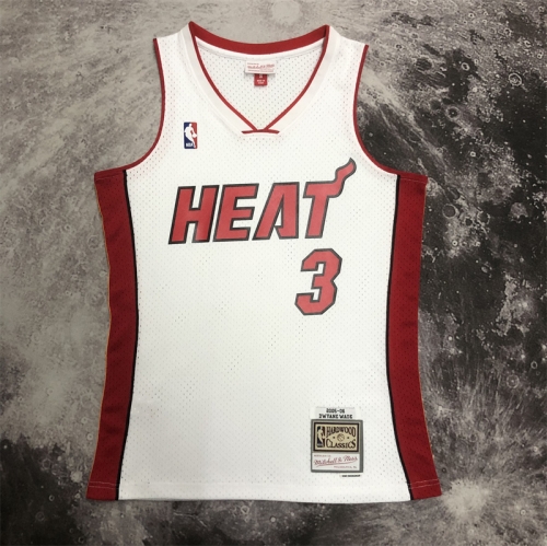 SW Hot Press 05-06 Retro Version Miami Heat NBA White #3 Jersey-311