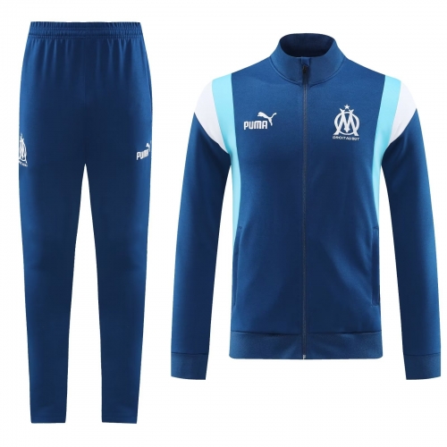 2022/23 Olympique Marseille Royal Blue Jacket Uniform-LH