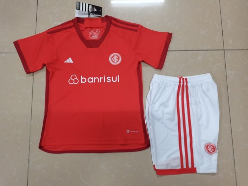 2023/24 Brazil SC Internacional Home Red Kids/Youth Soccer Uniform-SKE-507