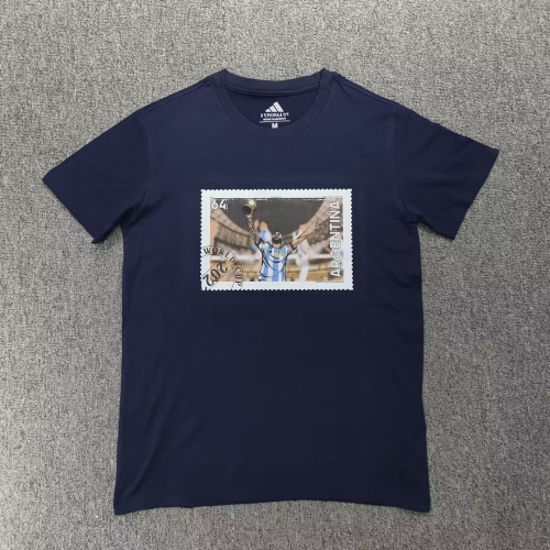 2022/23 Argentina Dark Blue Soccer Cotton T-Shirts-308