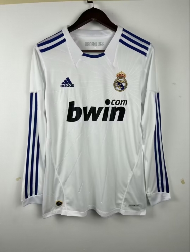 10-11 Retro Version Real Madrid White LS Thailand Soccer Jersey AAA-601/301/