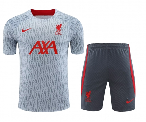 2023/24 Liverpool Gray & White Thailand Soccer Training Uniform-418/815