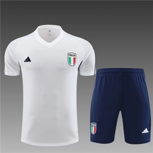 2023/24 Italy White Shorts-Sleeve Thailand Soccer Uniform-801