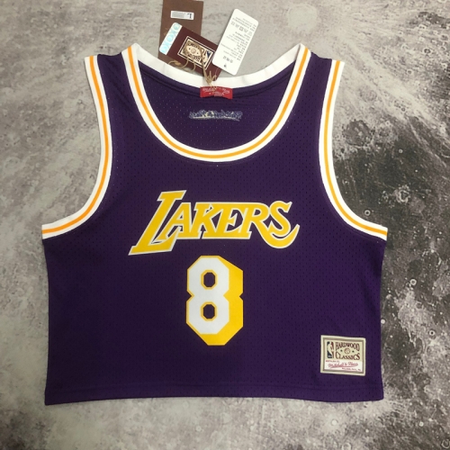 (Size M-L) Women Retro Version MN NBA Los Angeles Lakers Purple #8 Jersey-311