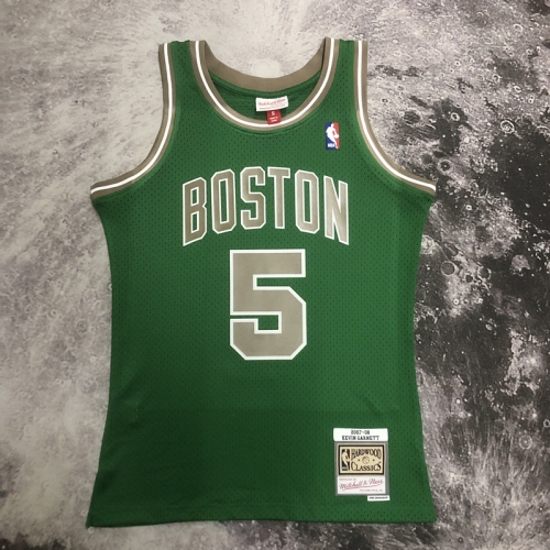 SW Hot press MN 07-08 Retro Version Boston Celtics Green NBA #5 Jersey-311