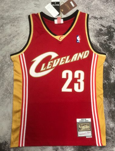 MN Hot Press 03-04 Retro Version Cleveland Cavaliers NBA Red #23 Jersey-311
