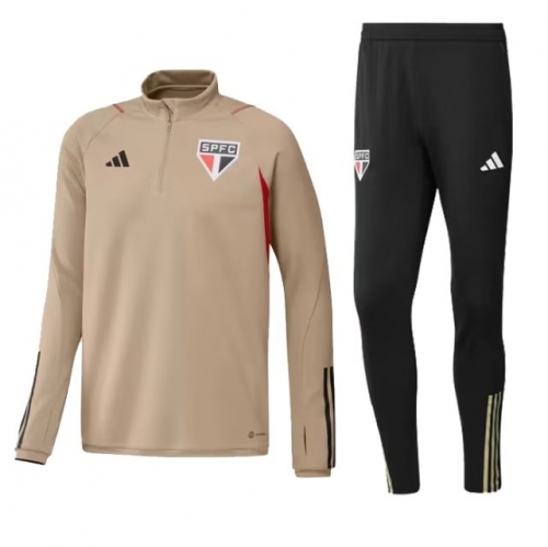 2023/24 Sao Paulo Dark Yellow Thailand Soccer Tracksuit Uniform-815