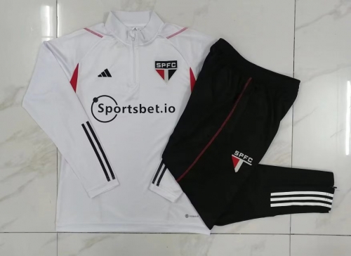 2023/24 Sao Paulo White Thailand Soccer Tracksuit Uniform-815