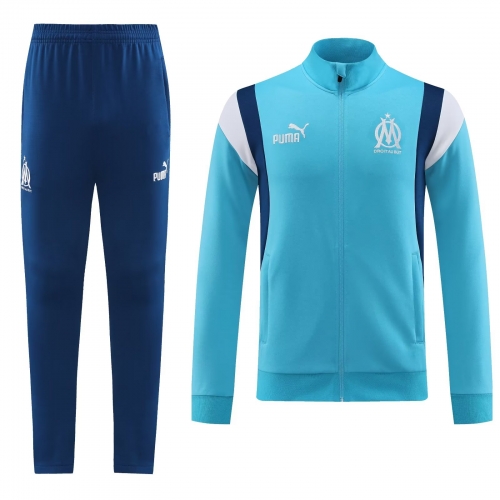 2022/23 Olympique Marseille Blue Jacket Uniform-LH