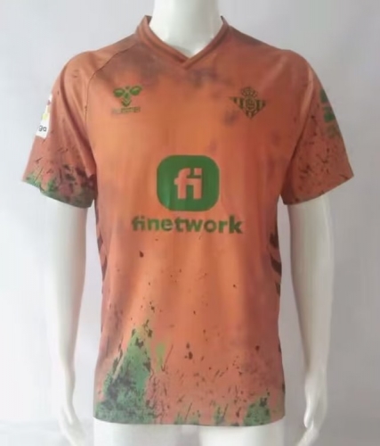 Embroidery 2023/24 Real Betis Away Orange Thailand Soccer Jersey AAA-503