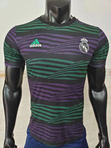 Player Version 2022/23 Real Madrid Black & Green Thailand Soccer Training Shirts-MY
