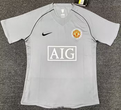 07-08 Retro Version Manited United Goalkeeper Gray Thailand Soccer Jersey AAA-DJ/601