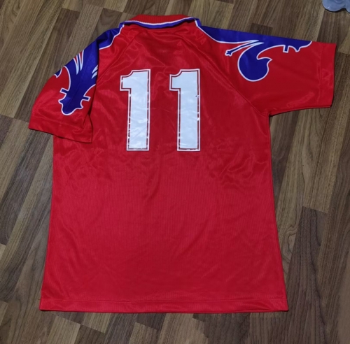 95-96 Retro Version Fiorentina 2nd Away Red #11Thailand Soccer Jersey AAA-1041