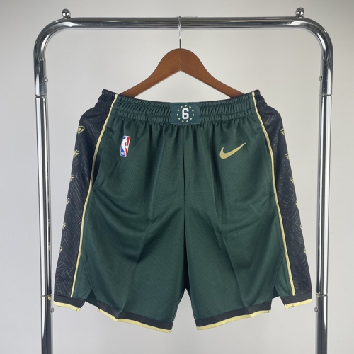 2023 City Version Boston Celtics Green NBA Shorts-311