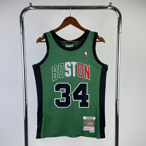 SW Hot press Retro Version Boston Celtics Green NBA #34 Jersey-311