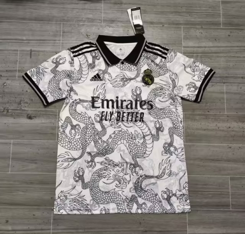 2023-24 With Dragon Real Madrid White Thailand Soccer Jersey AAA-JM