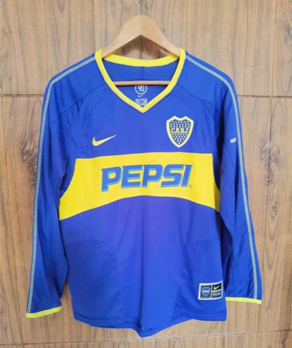 03-04 Retro Version BOCA Juniors Home Blue LS Thailand Soccer Jersey AAA-313/601