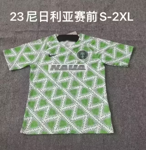 2023/24 Nigeria Light White & Green Thailand Soccer Training Jersey-709